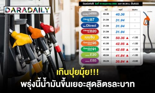 เกินปุยมุ้ย! พรุ่งนี้ “น้ำมันขึ้น” เยอะสุดลิตรละบาท