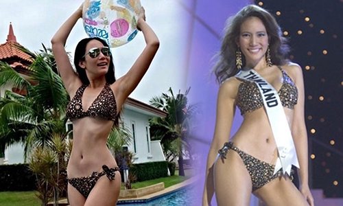10 ปียังเหมือนเดิม! "ชาม" โชว์หุ่นในชุดว่ายน้ำที่ใช้ประกวด Miss Universe 2006