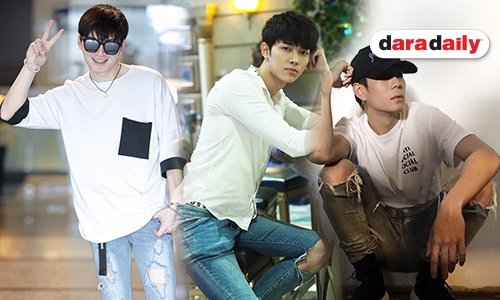 เปิดแฟชั่นดาราหนุ่มสุดฮอตลุคโอปป้ากางเกงยีนส์ขาด