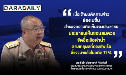 ยันคุ้มค่า! “กองทัพเรือ” แจงปมซื้อเรือดำน้ำ 22,500 ล้านบาท